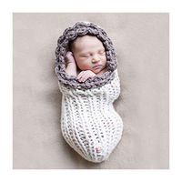 Newborn Baby Hoodie Sleeping Bag, Funiup Cute Handmade Knitted Photography Shoot, Soft & Comfortable Crochet Costume Infant Knitted Wrap-Baby Photography Props