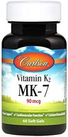 Carlson - Vitamin K2 MK-7, 90 mcg, Bone Support, Cardiovascular Function & Calcium Bioavailability, 60 Soft gels