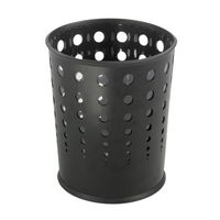 Safco 9740BL Bubble Wastebasket Round Steel 6gal Black