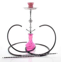 Hookah 20" Pink 2 hose shisha nargila bar narguile nargile glass vase pro pipes