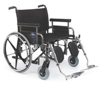 Medline Excel Shuttle Bariatric Wheelchair, 28" Wide Seat, Desk Length Arms, Elevating Legrests, Hammertone Frame