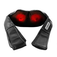 Ovente Shiatsu Neck and Back Massager with Variable Massage Speeds and Heat Function, 8 Deep-Kneading Node with Selectable Node Directions, Perfect for Home, Office or Car Use, Black (NM4718B)