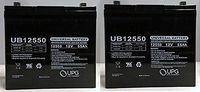 Universal Power Group 12V 55Ah Replaces Battery for Lithonia ELB-1255 Emergency Light - 2 Pack