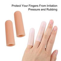 Bulary 10 Pair Gel Finger Protectors,Gel Finger Sleeves Support Finger Cots for Arthritis,Anti-Skid Wear Resistant,White and Skin Color