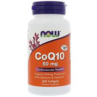 CoQ10, w/VIT E 50 mg, 200 Sgels by Now Foods (Pack of 2)