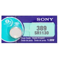 Sony 389 (SR1130) 1.55V Silver Oxide 0% Hg Mercury Free Watch Battery (5 Batteries)