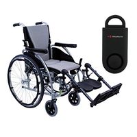 S-Ergo 125 Ergonomic Wheelchair | Seat Size 16" X 17" | Flip-Back Armrest | Upgraded to Elevating Legrests | Frame Color Silver & Free 130 dB Black Personal Safety Alarm/Siren!