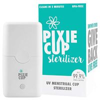 Pixie Menstrual Cup UV Sterilizer - Kills 99.9% of Germs with UV-C LED Light - 2 Minutes and Your Period Cup is Sterile! - Lifetime Warranty!