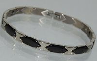 Beautiful Titanium Power Energy Magnet Therapy Bracelet with Hematite Stone (Link Removal Tool Included)- 105BR