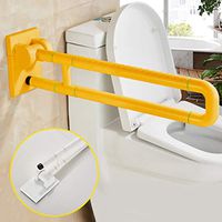LLF Anti-Skid Flip Up Toilet Grab Bar, Folding Handicap Grab Bars, Wall Mount Bathroom Support Safety Rail for Elderly Disabled (Color : Yellow, Size : 6011cm)