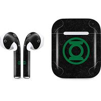 Skinit Decal Audio Skin for Apple AirPods with Lightning Charging Case - Officially Licensed Warner Bros Green Lantern Logo Black Design