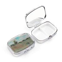 Andy HOUSEWARE Compact 3 Compartment Medicine Case, Pill Box for Pocket or Purse (9246-Oil Painting)