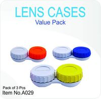 Affable 3 Pack Colorful Contact Lens Case Lens Case - Assorted Separate Colors for Left/Right Eyes