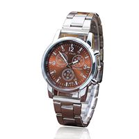 Siviki Stainless Steel Sport Quartz Hour Wrist Analog Watch (Brown)