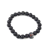 Charm Mans Lava Stone Zircon Black Skull Head Beads Elastic Macrame Bracelets Fashion Accesories Cheap Best Accessory Accessories Good Bangles