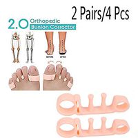2019 Upgrade Version Premium Gel Toe Separators, Straighteners & Spacers Hammer Toe Bunion Corrector Toe Stretcher for Men and Women for Pedicure Yoga Running (2 Pair/4Pcs)