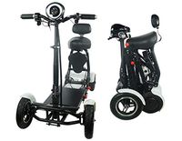 Foldable Lightweight Heavy Duty Lithium Battery Electric Power Wheelchair Multi Terrain Easy Travel (White)