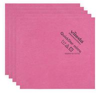 Vileda Professional | QuickStar Microfiber Cloth | Effective Streak Free Cleaning | Removes Dust & Fingerprints | Great for Sunglasses, Televisions, Cameras, Phone & Computer Screens | 5 Pack | Red