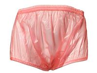 Haian Adult Incontinence Pull-on Plastic Pants 2 Pack (X-Large, Transparent Pink)