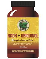 Pure Lab Vitamins NADH 10mg with Ubiquinol - 60 Vegi Caps. Bioactive VIT B3 for Brain and Body Energy.