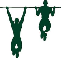 hBARSCI Pull Ups Vinyl Decal - 5 Inches - for Cars, Trucks, Windows, Laptops, Tablets, Outdoor-Grade 2.5mil Thick Vinyl - Dark Green