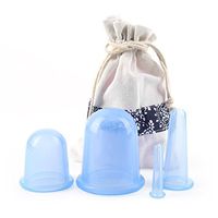 Cupping Therapy Set-4 Size of Silicone Cups Body Massage Cupping Set Vacuum Therapy Rubber Cup, Health care Massage Body Face Back Legs Cups for Anti-aging?Anti Cellulite?Pain Relief Blue …