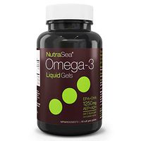 NutraSea Omega 3 Fish Oil Supplement Liquid Burpless Fish Oil Gels, Fresh Mint, Burpless Fish Oil Soft Gels, 60 Count