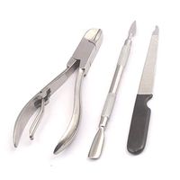 LAJA Imports Cuticle Nipper with Cuticle Pusher Ingrown Toenail Kit Full Jaw Tools Set of 3 Stainless Steel Cuticle Pusher and Spoon Nail Cleaner