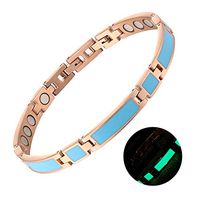 JFUME Fine Jewelry Night Luminous Bracelet for Women Titanium Steel Magnet Therapy Bracelets Pain Relief for Arthritis Adjustable
