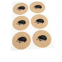 Hedgehog Stickers, Rustic Kraft Brown Seals, Labels and Cupcake Toppers, by Once Upon Supplies, 1.5 Inches, 60 Stickers