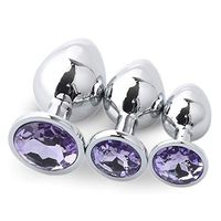 WENWING 3 Pcs Metal Rhinestone Round Shaped Base Amal Plug Shower Enema B'ut.t Pùg Pocket Massager Trainer Sxx Toys for Women Men
