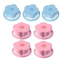 Maikouhai 7Pcs Filter Bag,Mesh Filter Hair Removal Floating Lint Mesh Bag 7Pcs Filter Bag Washing Clean - 3Blue+4Pink(8x8cm)