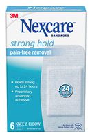 Nexcare Sensitive Skin Bandages for Knee and Elbow, Pain-Free Removal, 6 Count