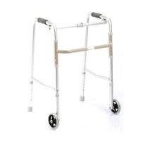 Yadianna Cozy Aluminum Walker Stretching Old Walker Walker Shrink Folding Portable Old Man Wheeled Four-Legged Walking Stick Non-Slip Walking Stick with Hospital