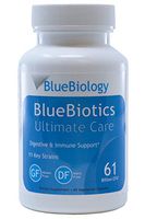 BlueBiotics Ultimate Care - Probiotic 61 Billion CFU - Shelf Stable, Guaranteed Potency Until Expiration, No Refrigeration - Gluten Dairy Free for Women Men - 60 Vegetable Capsules