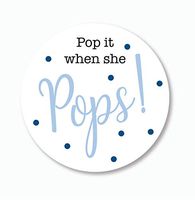 40ct, Pop it When She Pops Stickers, Baby Shower Champagne, Beer, Soda, Wine Favor Stickers, 2 inches (#007-BG)