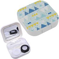 Portable Contact Lens Case Box Travel Kit Mirror + Bottle + Tweezers Container Holder [ Multicolored Fun Party ]