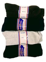Men's Diabetic Crew Socks 13-15 Cotton Blend Physician's Choice Seamless 12 Pack Black, Blue, Brown, Gray Made in USA