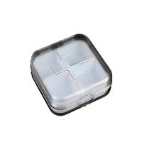 YunZyun Medical Pill Box, Portable Pocket Travel 4 Compartments Plastic Medicine Vitamin Container, Pill Organizer Box for Purse (White)
