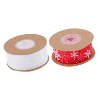 2 Rolls Christmas Ribbon Snowflake Printed Sheer Organza Ribbon for Gift Wrapping, Wreath Decoration, Garland, Tree Topper Bow, Wreath, Gift Bows, Garland, Boxing Day