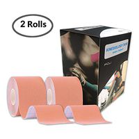 Kinesiology Theraeputic Tape Physio for Athletic Sports Recovery Pain Relieve Strong Adhesion Waterproof Original Cotton Uncut 2 Inch x 16.4 Feet (2 Beige)