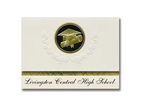 Signature Announcements Livingston Central High School (Smithland, KY) Graduation Announcements, Presidential style, Elite package of 25 Cap & Diploma Seal Black & Gold