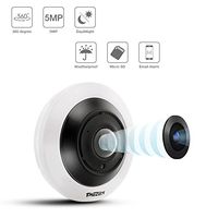 TMEZON Wireless WiFi FishEye IP Security Camera 5MP POE 3072x1728 Network 360 Degree Panoramic Surveillance Camera Two-Way Audio IR Night Vision Motion Detection Indoor