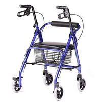 IhDFR Walking Stick Rubber Tips， Walking Frames Walker Old Man Shopping Cart Belt Wheel with Seat Walker Four-Legged Cane Walker Scooter Lower Limb Training Stand (Color : Blue, Size : 79 * 64.5cm)