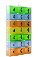 Pill Organizer Box with Snap Lids| 7-day AM/PM | Detachable Compartments for Pills, Vitamin. (large 8)