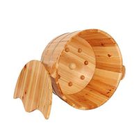 Foot Tub，Wooden Foot Bath Pedicure Barrel， Foot Spa Wooden Tub，Foot Tub for Soaking Feet，Double Ear Barrel，Massage Beads (Size : B)