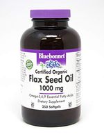 Bluebonnet Nutrition Flax Seed Oil Certified Organic 1000 mg, 250 Softgels