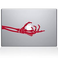 The Decal Guru 1048-MAC-13A-DR Skeleton Hand Grabs MacBook Decal Vinyl Sticker - 13" MacBook Pro (2016 & Newer) - Red