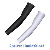 DOFE 2 Pairs UV Protection Arm Sleeves,Sun Protection arm Sleeves,Cooling Sleeves for Men Women Youth.Suitable for Outdoor Sports. (M, Black + White)
