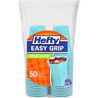 Hefty Easy Grip Plastic Cups, 18 Oz, 50 Ct, Sky Blue by Hefty